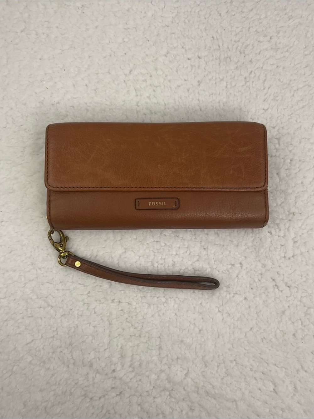 Fossil Brown Leather Wristlet Wallet